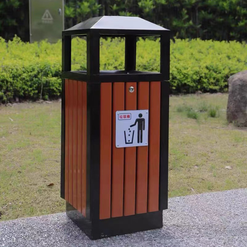 街道鍍鋅板商用垃圾箱 公園景區(qū)室外果皮箱批發(fā) 仿古大號垃圾桶